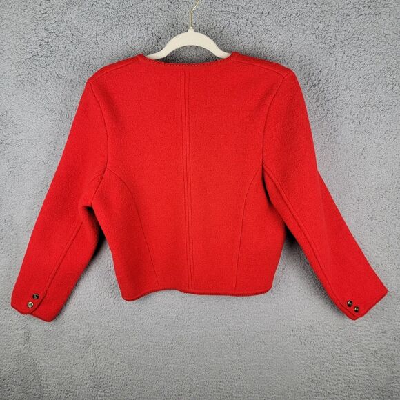 100% Wool Red Women's Blazer - Picture 2 of 16